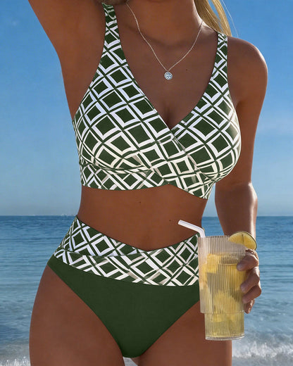Ursula - Plaid High-Cut Bikini Set