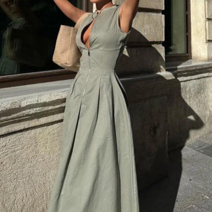 Felicia - Structured-Collar Maxi Dress