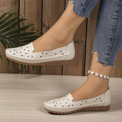 Ophelia - Perforated Leather Loafers