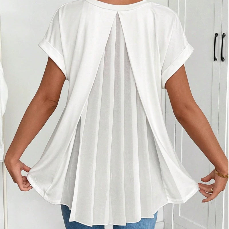Amber - Pleat-Back Short-Sleeve Top