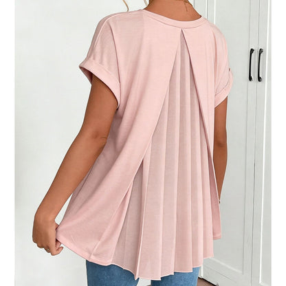 Amber - Pleat-Back Short-Sleeve Top