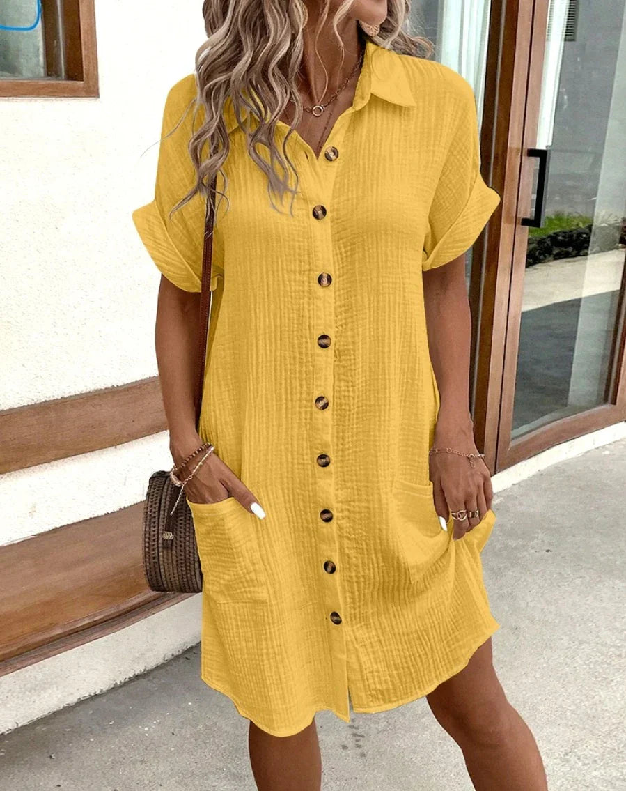 Amélie - Button-Front Midi Dress