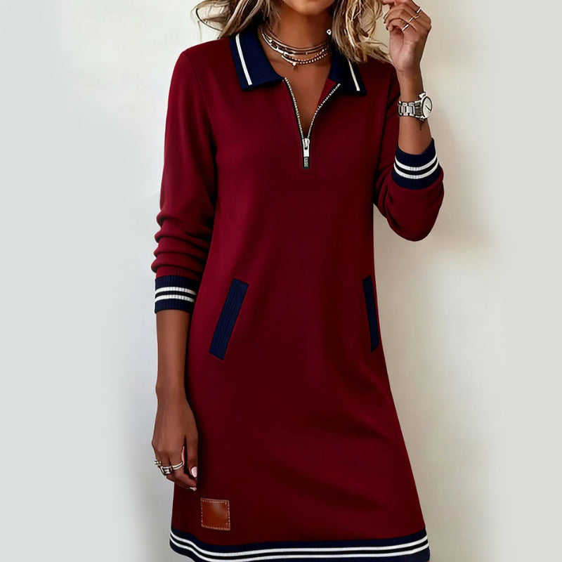 Ayora - Collared Quarter-Zip Dress