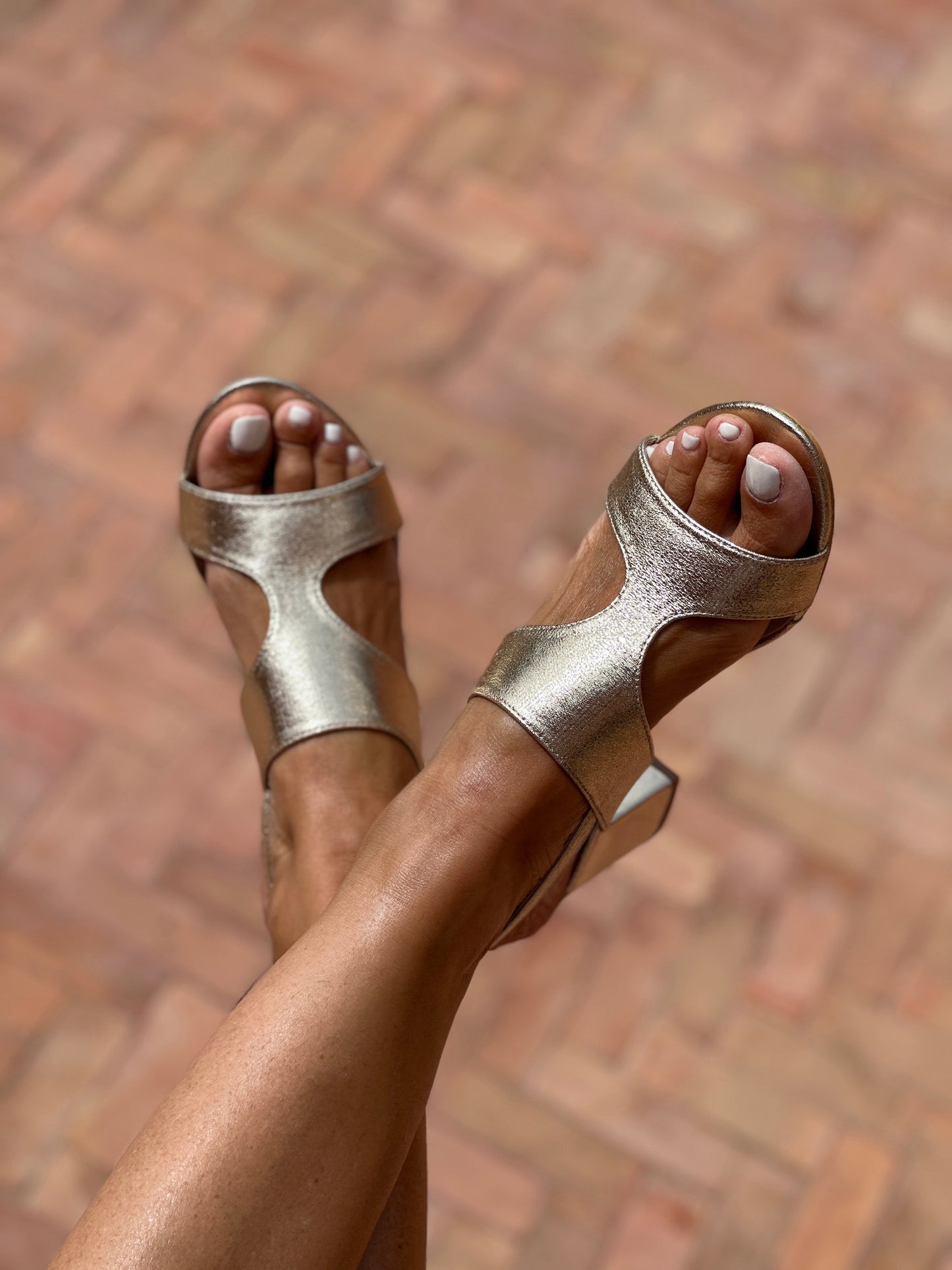 Aureline - Metallic Gold Mid-Heel Sandals