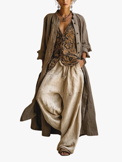 Leola - Linen-Blend Three-Piece Set