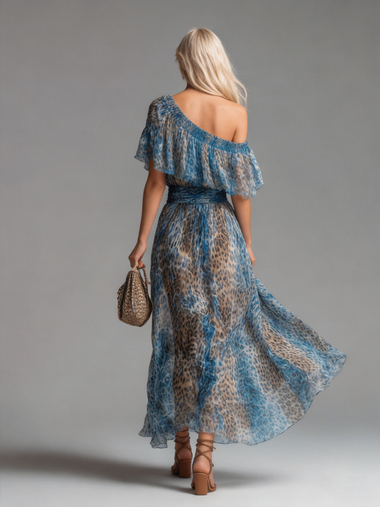 Calista - Leopard Chiffon Maxi Dress