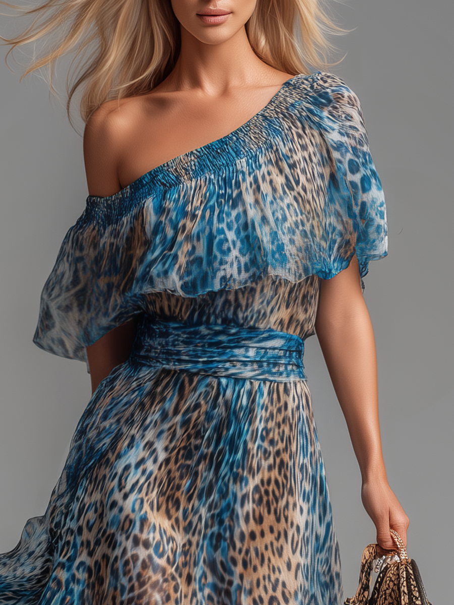 Calista - Leopard Chiffon Maxi Dress