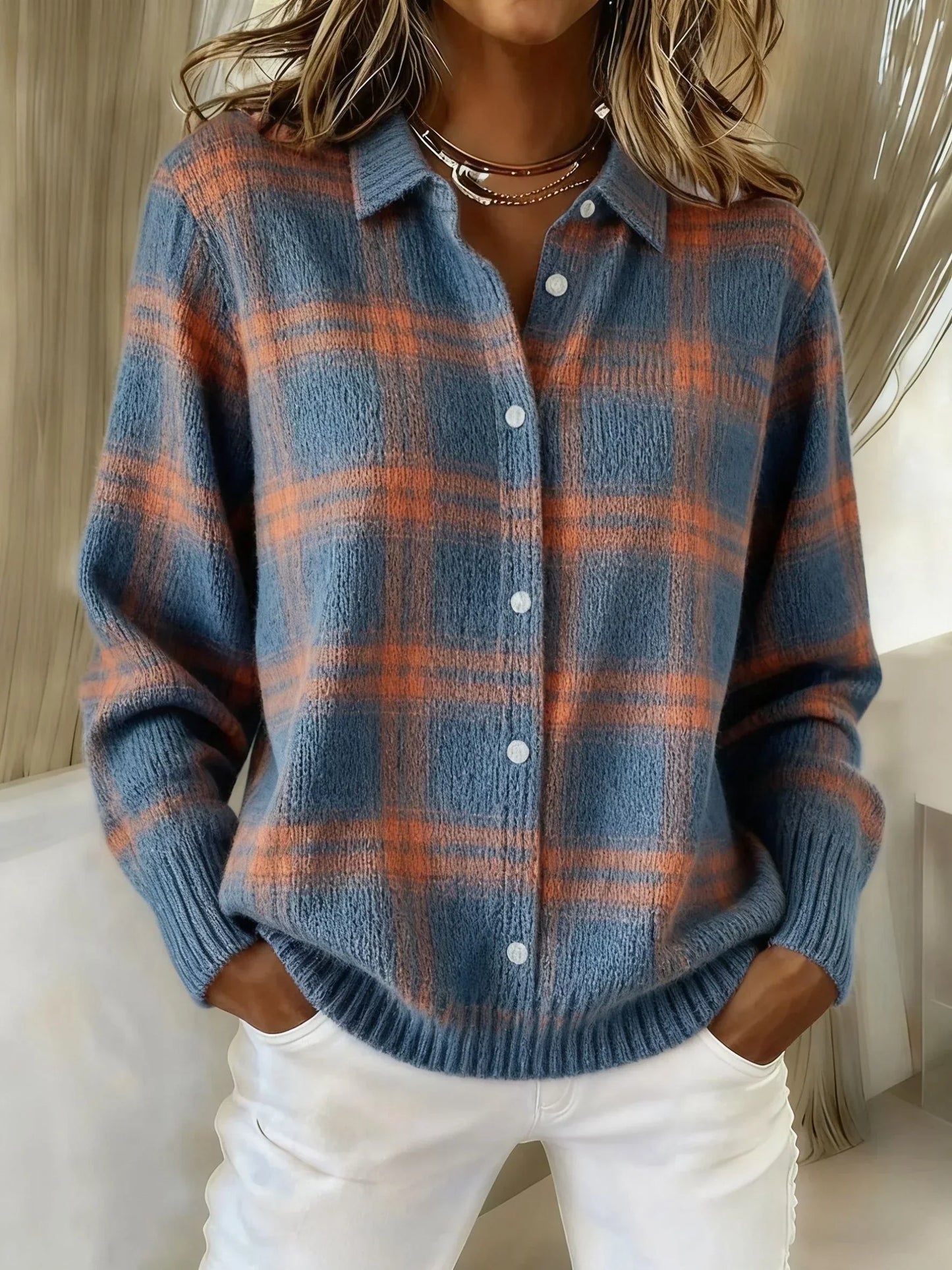 Carey - Contrast Checkered Sweater