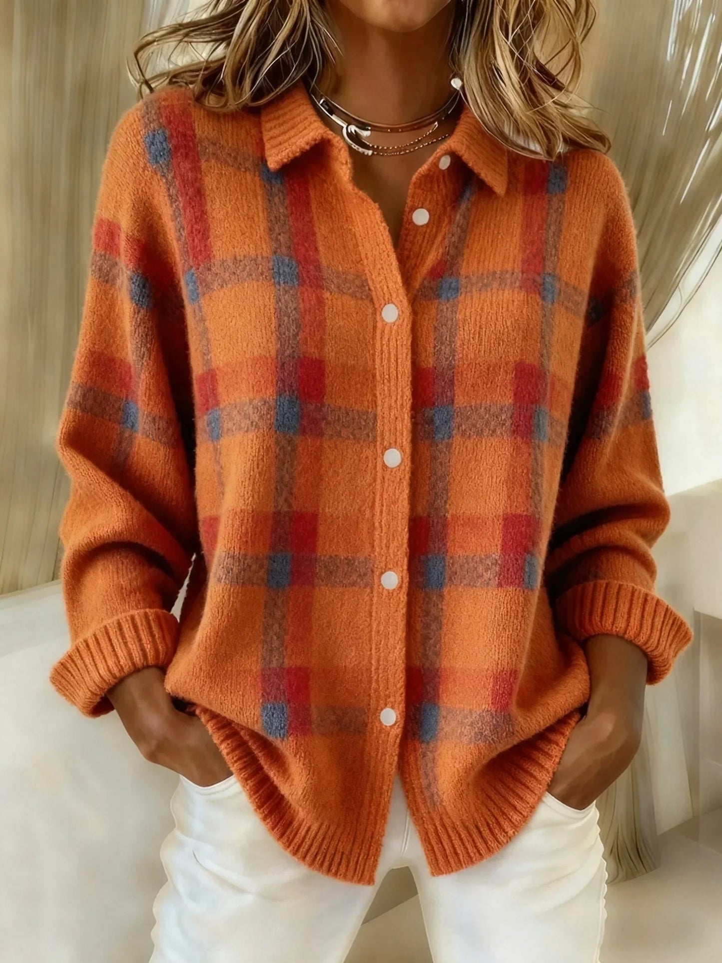 Carey - Contrast Checkered Sweater