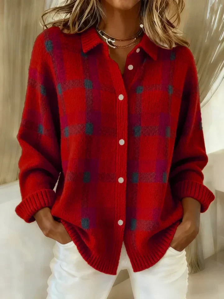 Carey - Contrast Checkered Sweater