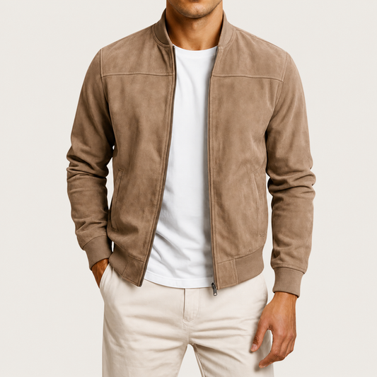 Hugh - Tailored Suede-Look Jacket