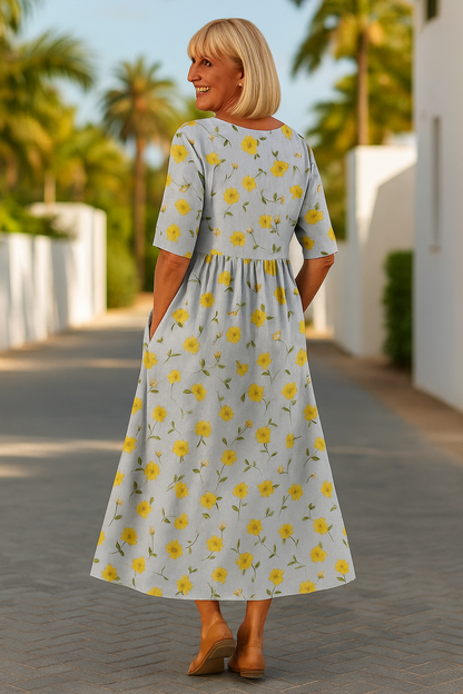 Katy - 3/4-Sleeve Midi Dress