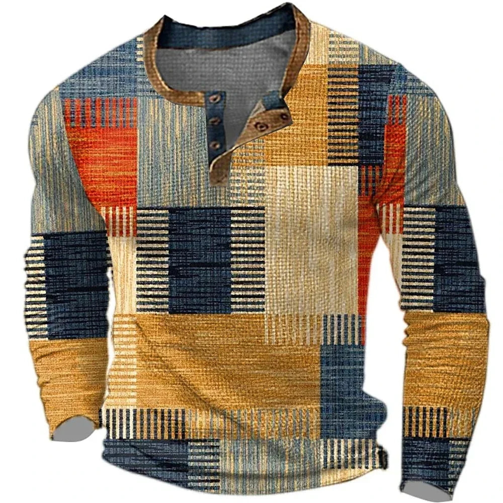 Clint - Patchwork Long-Sleeve Henley