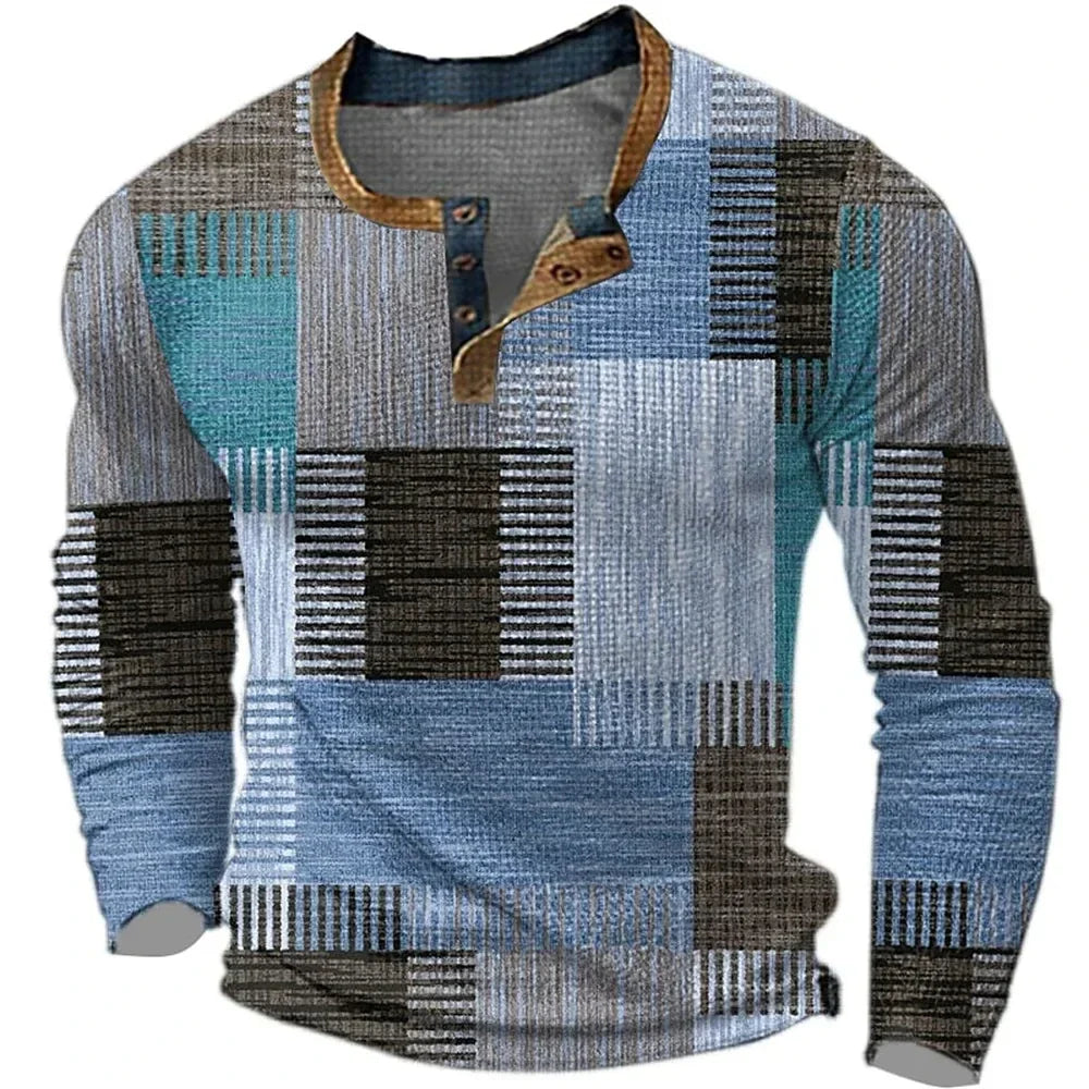 Clint - Patchwork Long-Sleeve Henley
