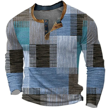 Clint - Patchwork Long-Sleeve Henley