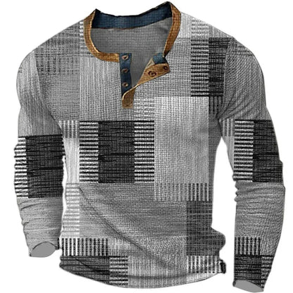 Clint - Patchwork Long-Sleeve Henley