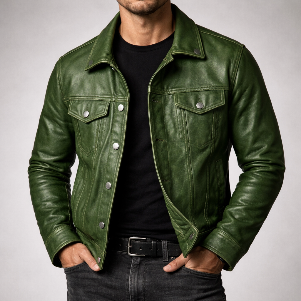 Corvan - Patina Leather Rider Jacket