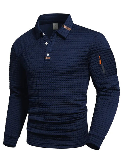 Corvin - Textured Long-Sleeve Polo