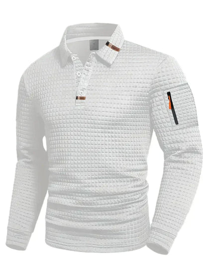 Corvin - Textured Long-Sleeve Polo