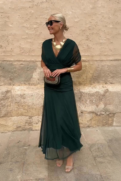 Dalma - Ruched Bardot Dress