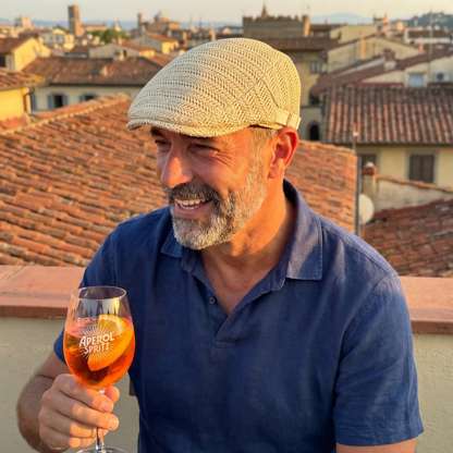 Tivaro - Herringbone Straw Flat Cap