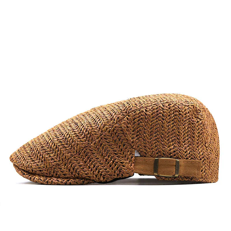 Tivaro - Herringbone Straw Flat Cap