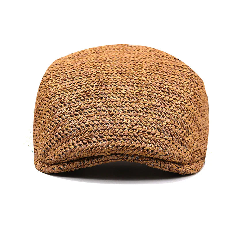 Tivaro - Herringbone Straw Flat Cap