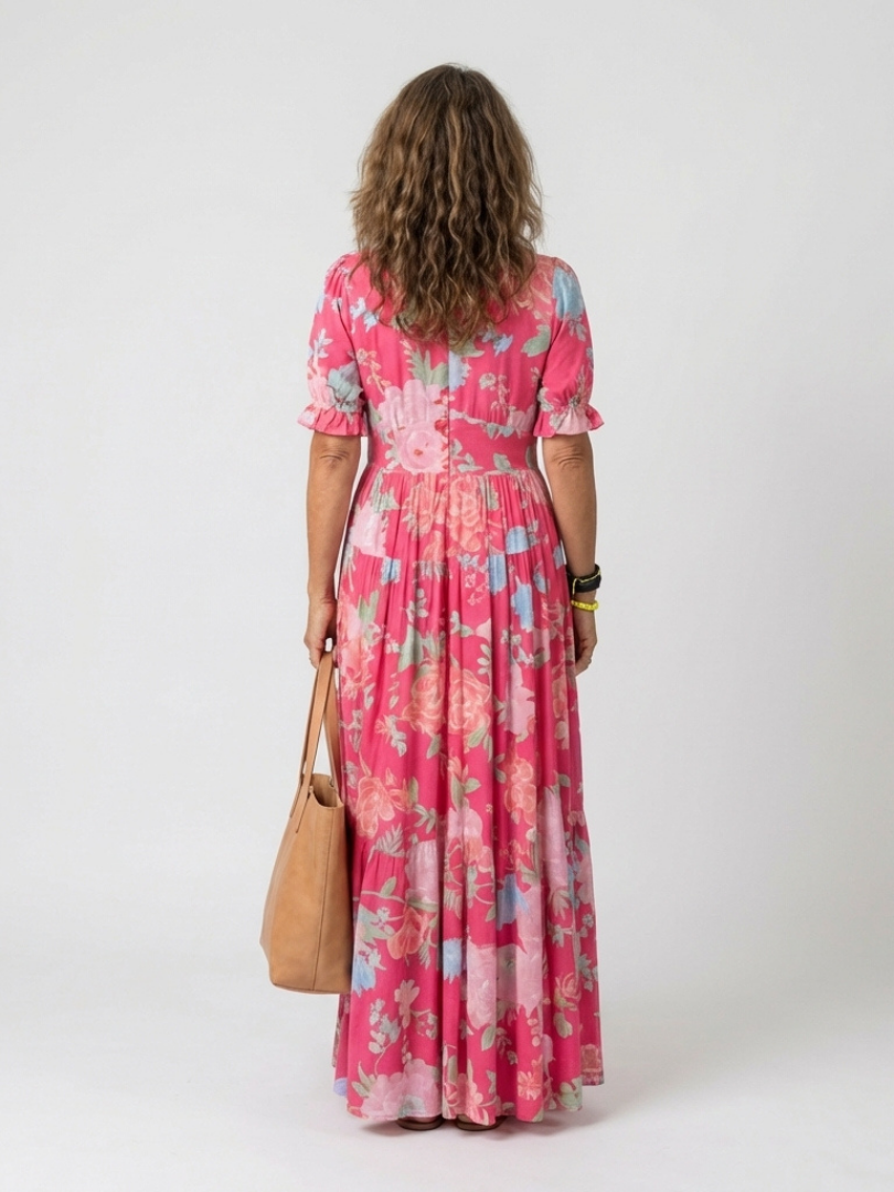 Moreno - Floral V-Neck Midi Dress