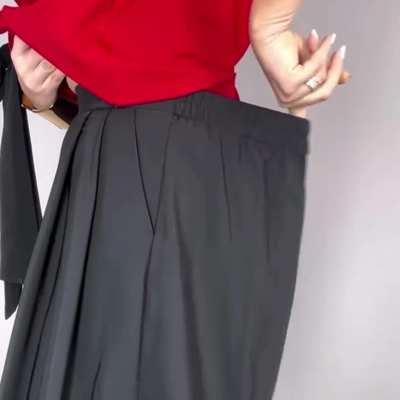 Elaris - Colorblock Wrap Top Skirt Set