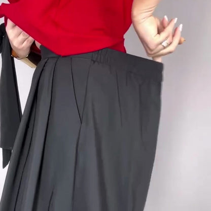 Elaris - Colorblock Wrap Top Skirt Set