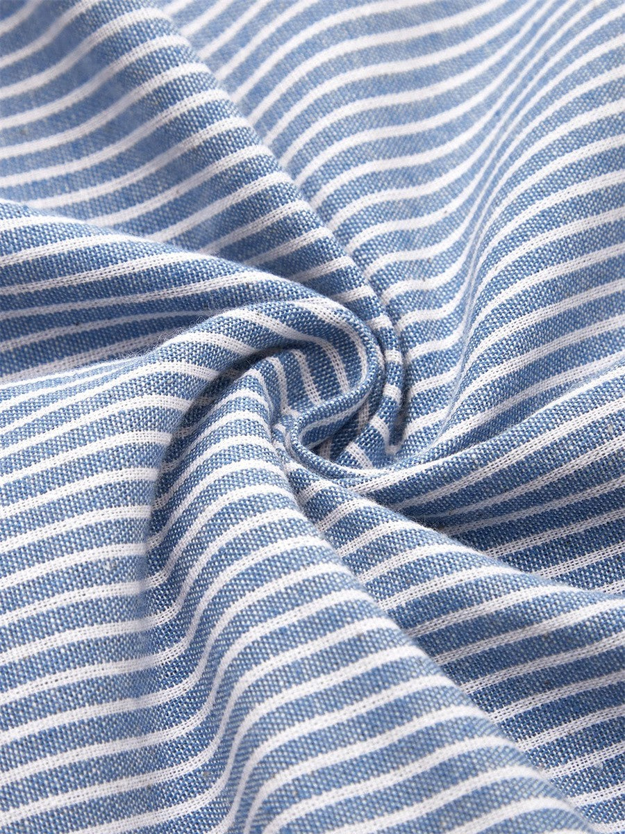 Ella - Striped Button-Detail Midi Dress