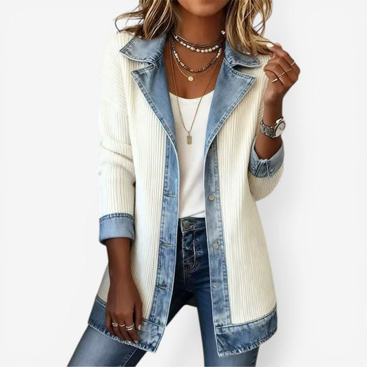 Emili - Knit-Denim Layering Jacket