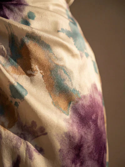 Carissa - Watercolor Wrap Midi Dress