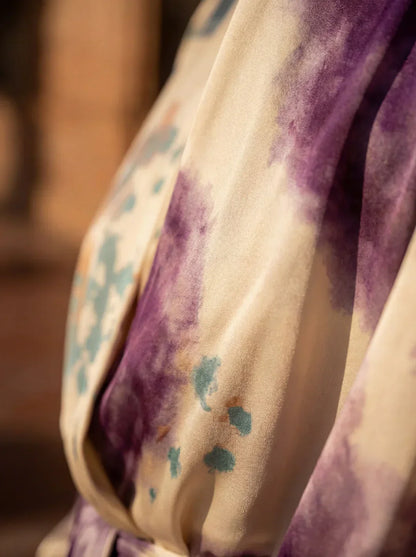 Carissa - Watercolor Wrap Midi Dress