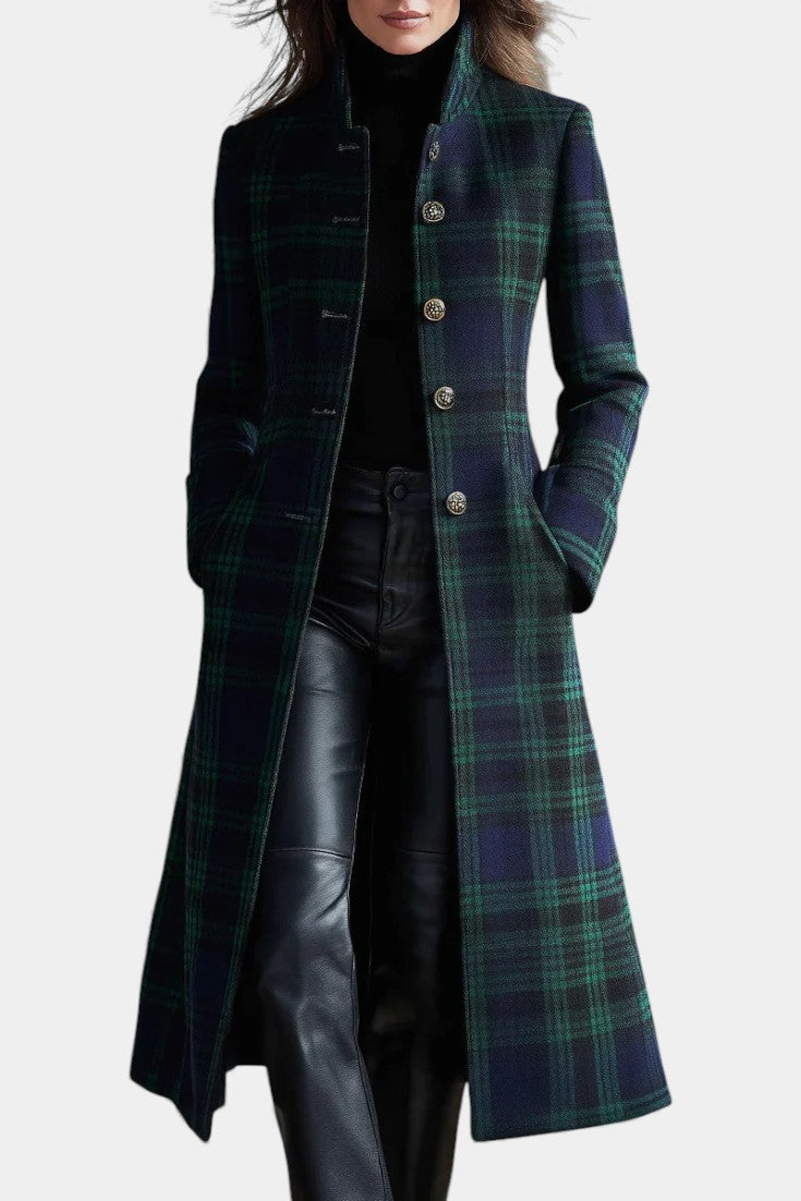 Fiora - Bicolor Check Midi Coat
