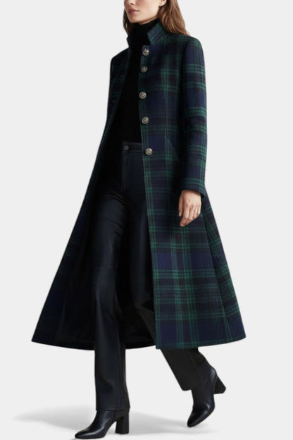 Fiora - Bicolor Check Midi Coat