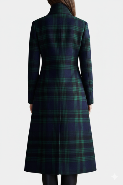 Fiora - Bicolor Check Midi Coat