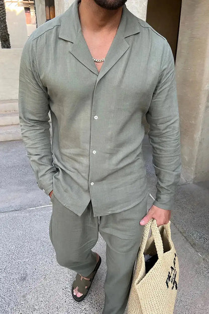Frances - Linen Shirt and Trousers Set