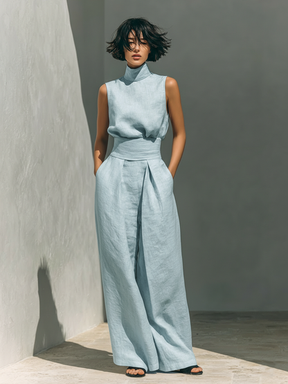 Wendy - Linen-Cotton Wide-Leg Set