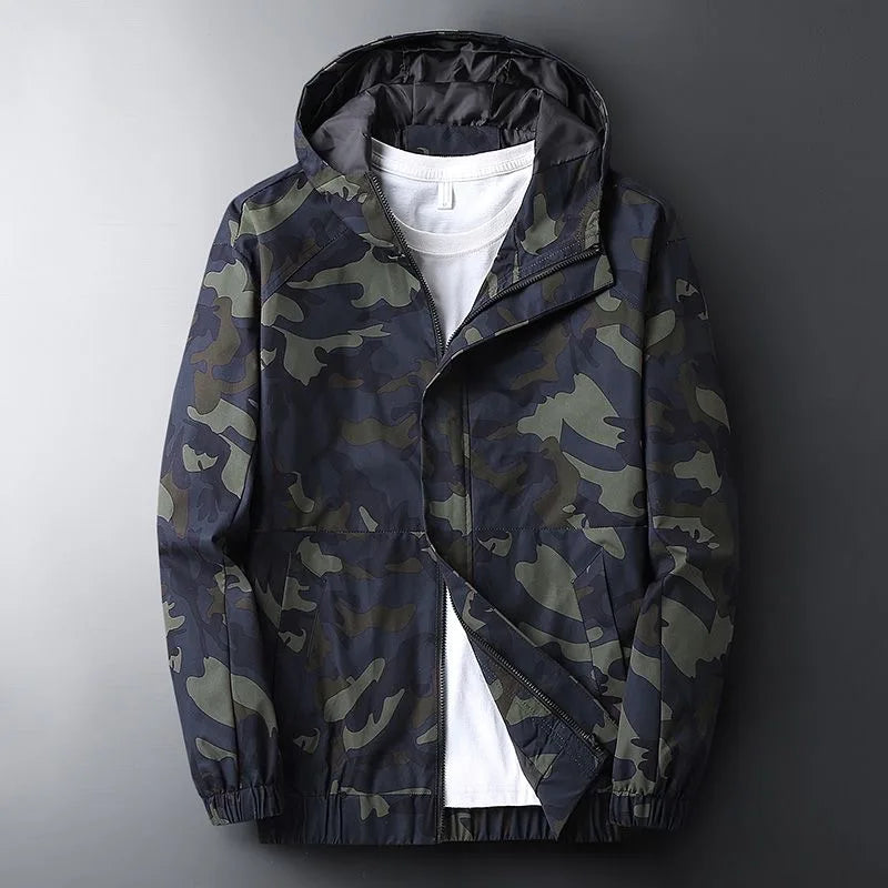 Halden - Hooded Camo Windbreaker
