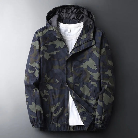 Halden - Hooded Camo Windbreaker