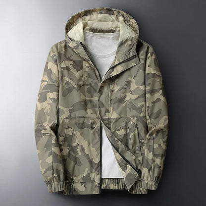 Halden - Hooded Camo Windbreaker