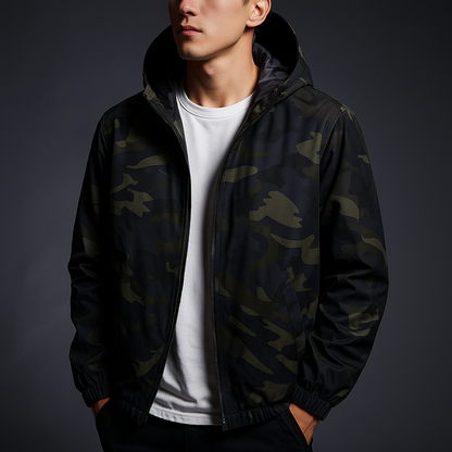 Halden - Hooded Camo Windbreaker