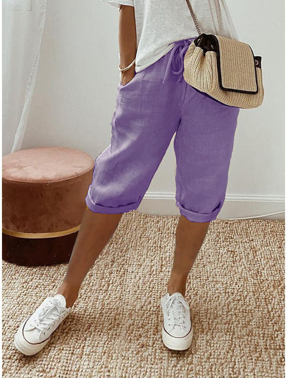 Hazel - Rolled-Cuff Cropped Pants
