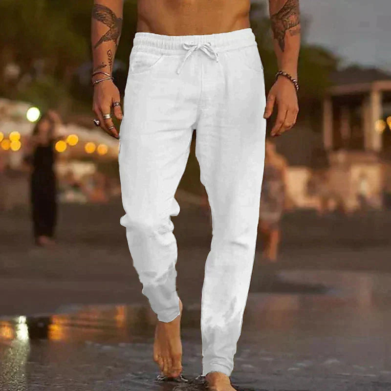 Alonzo - Wide-Leg Linen Trousers