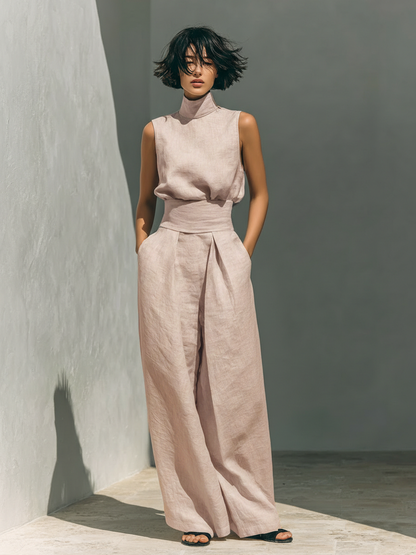 Jacqueline - Cotton-Linen Tank and Trousers