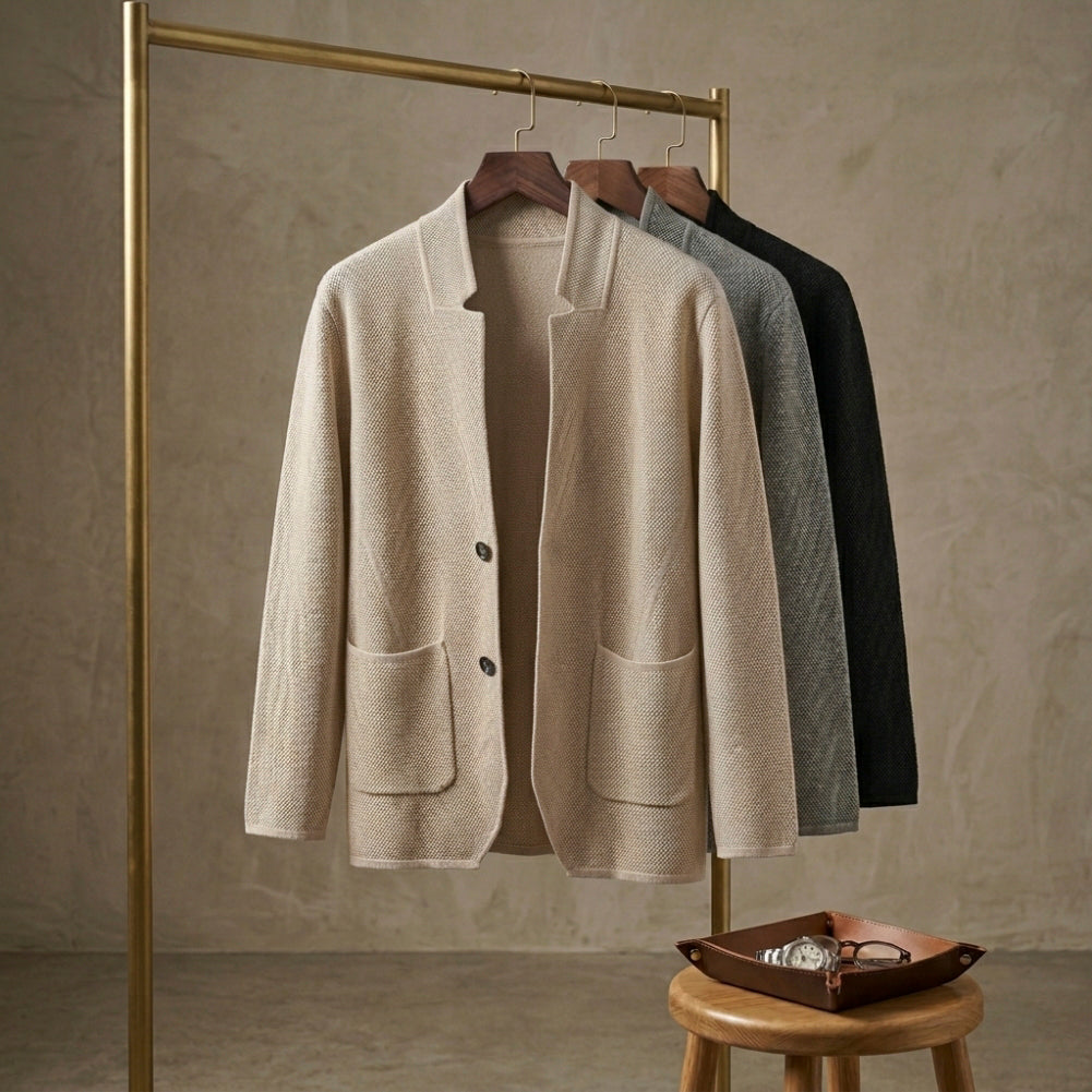 Levon - Stand-Collar Knit Blazer