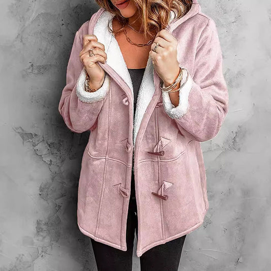 Julianne - Hooded Fleece-Lined Faux Suede Coat