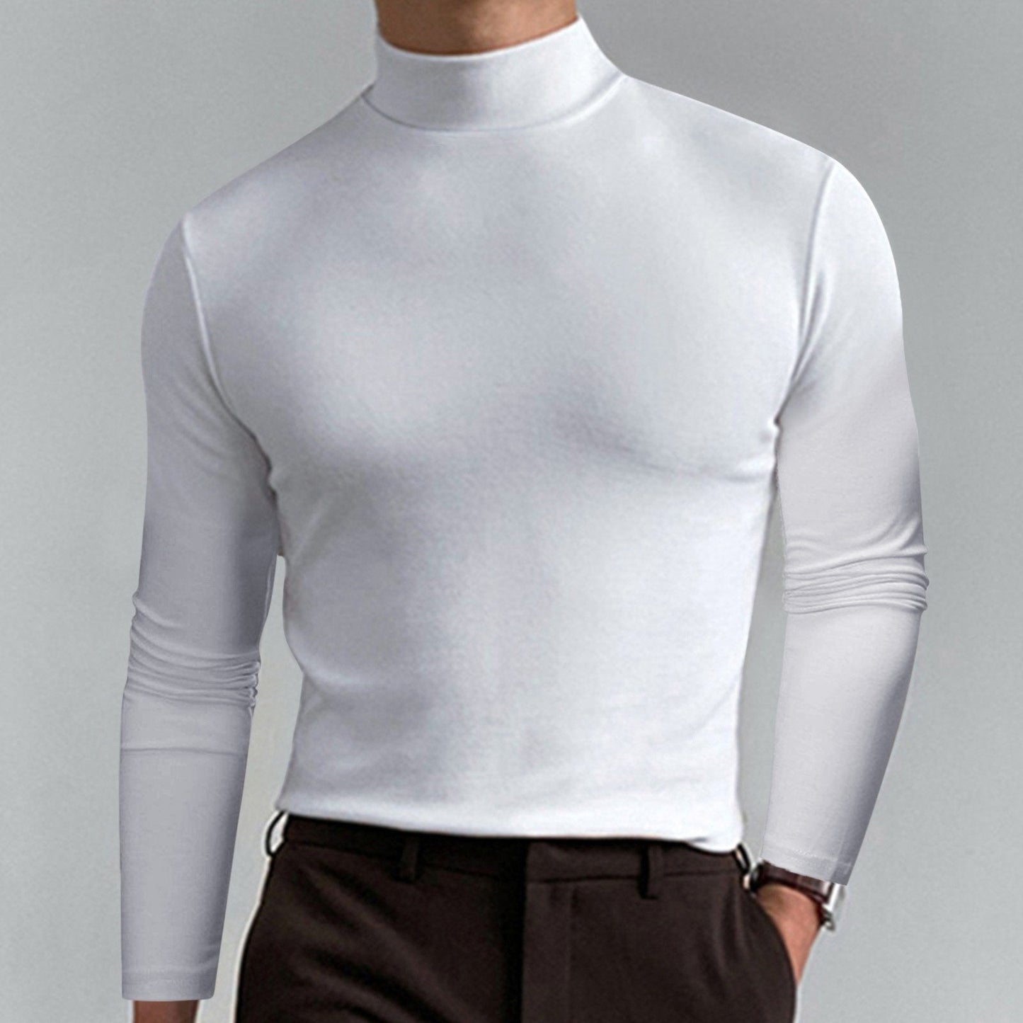 Kallan - Fitted High-Neck Long-Sleeve Tee