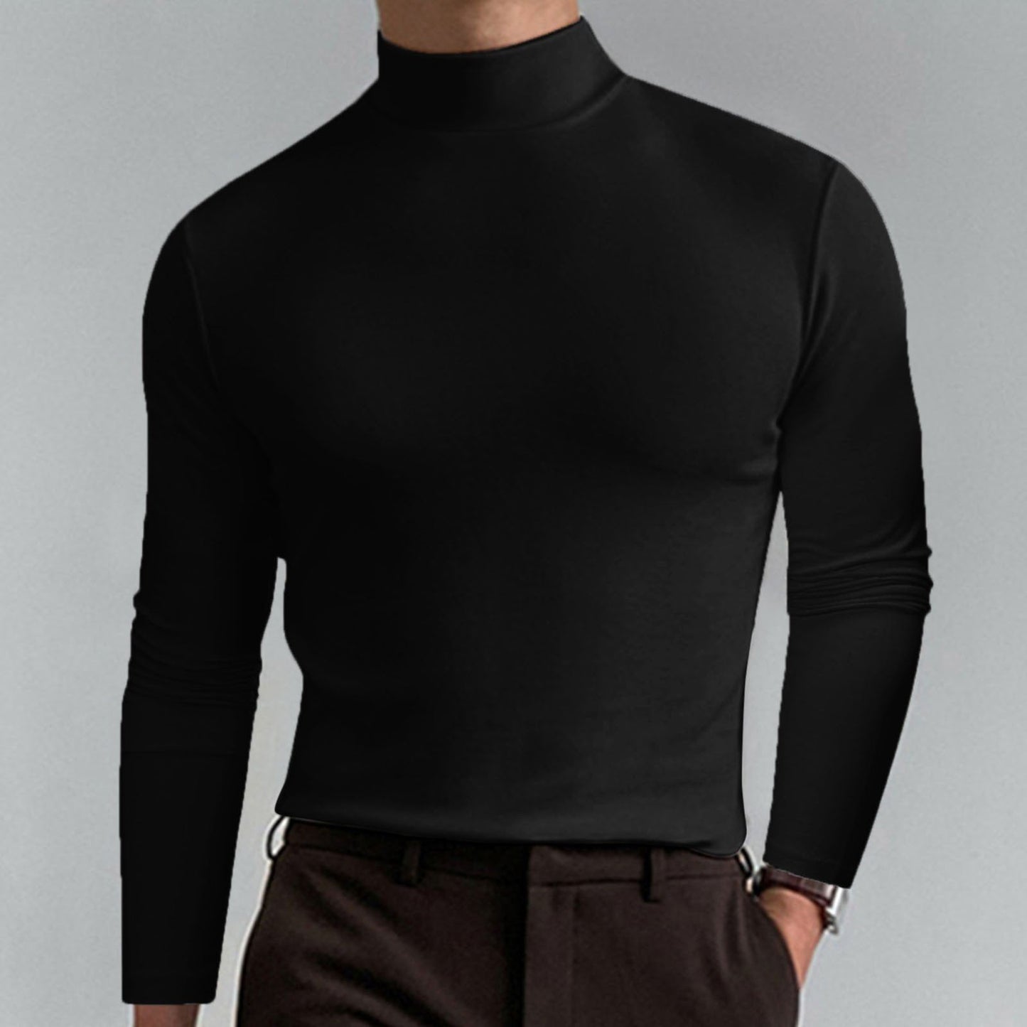Kallan - Fitted High-Neck Long-Sleeve Tee